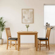 Spisestuestol 2 pcs Massivt Eg Træ Sort 45 x 59 x 92 cm