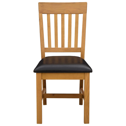 Spisestuestol 2 stk. Massivt Eg Træ Sort 45 x 59 x 92 cm