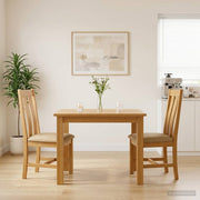 Spisestuestol 2 pcs Massivt Eg Træ Beige 45 x 54 x 100 cm