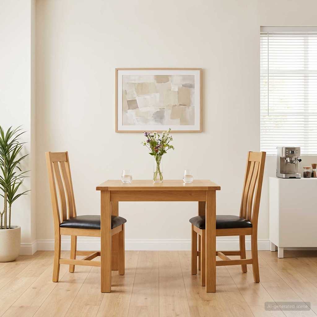 Spisestuestol 2 pcs Massivt Eg Træ Sort 45 x 54 x 100 cm