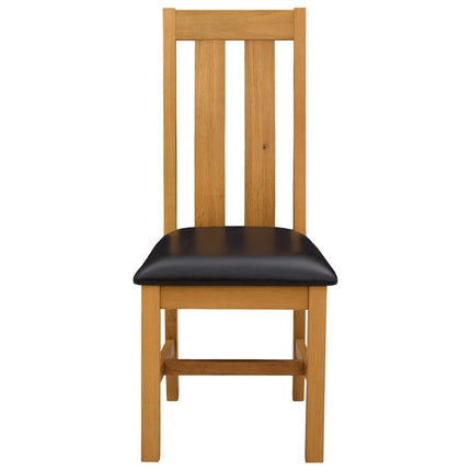 Spisestuestol 2 stk. Massivt Eg Træ Sort 45 x 54 x 100 cm