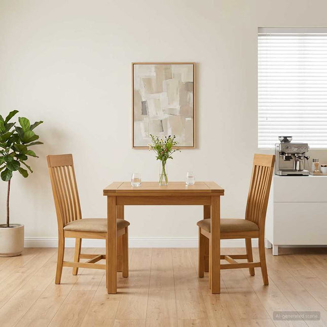Spisestuestol 2 pcs Massivt Eg Træ Beige 45 x 59,5 x 100 cm