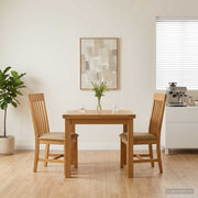 Spisestuestol 2 pcs Massivt Eg Træ Beige 45 x 59,5 x 100 cm