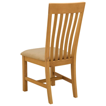 Spisestuestol 2 stk. Massivt Eg Træ Beige 45 x 59,5 x 100 cm