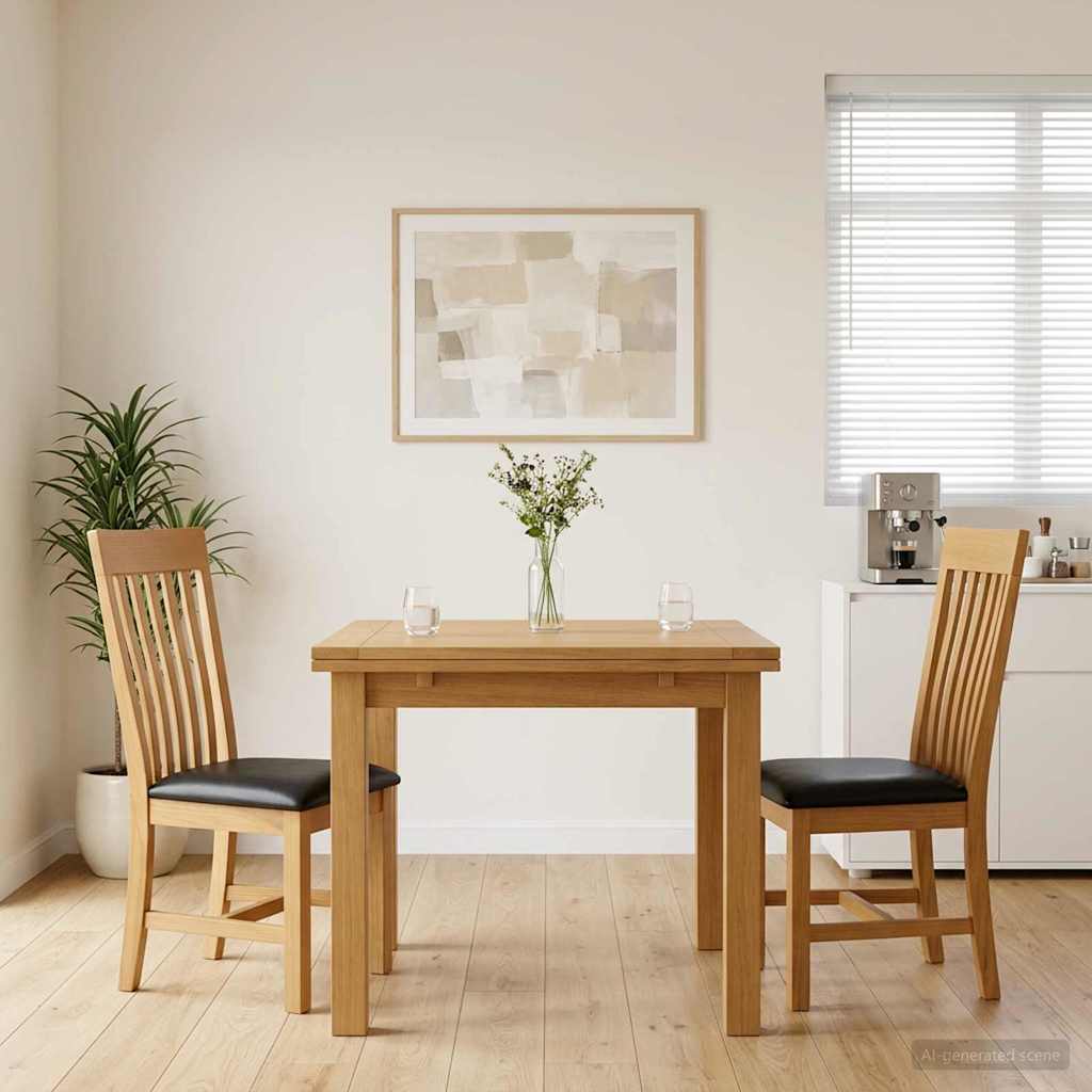 Spisestuestol 2 pcs Massivt Eg Træ Sort 45 x 59,5 x 100 cm