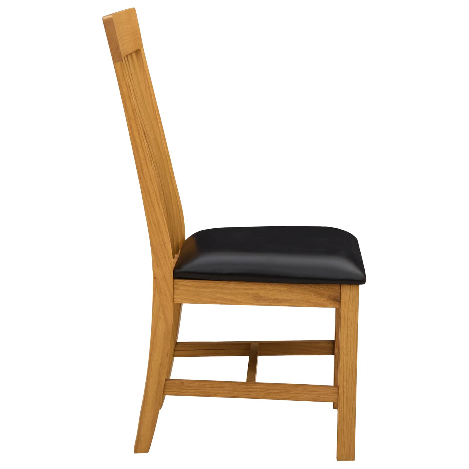 Spisestuestol 2 pcs Massivt Eg Træ Sort 45 x 59,5 x 100 cm