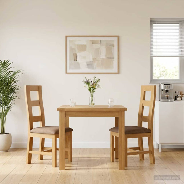 Spisestuestol 2 pcs Massivt Eg Træ Grå 45 x 51 x 105 cm