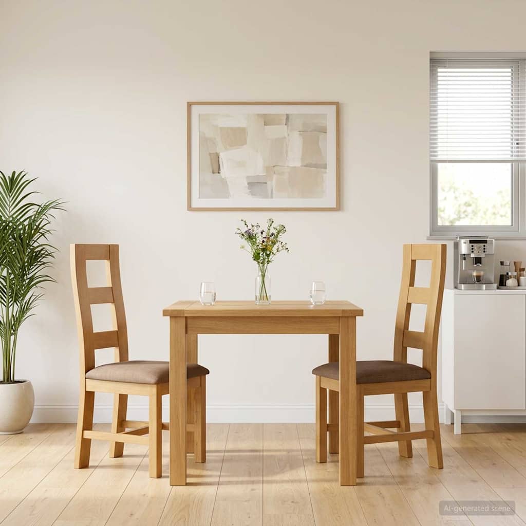 Spisestuestol 2 pcs Massivt Eg Træ Grå 45 x 51 x 105 cm