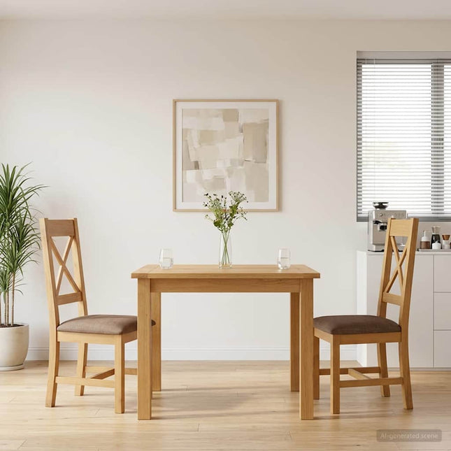 Spisestuestol 2 pcs Massivt Eg Træ Grå 45 x 54 x 105 cm