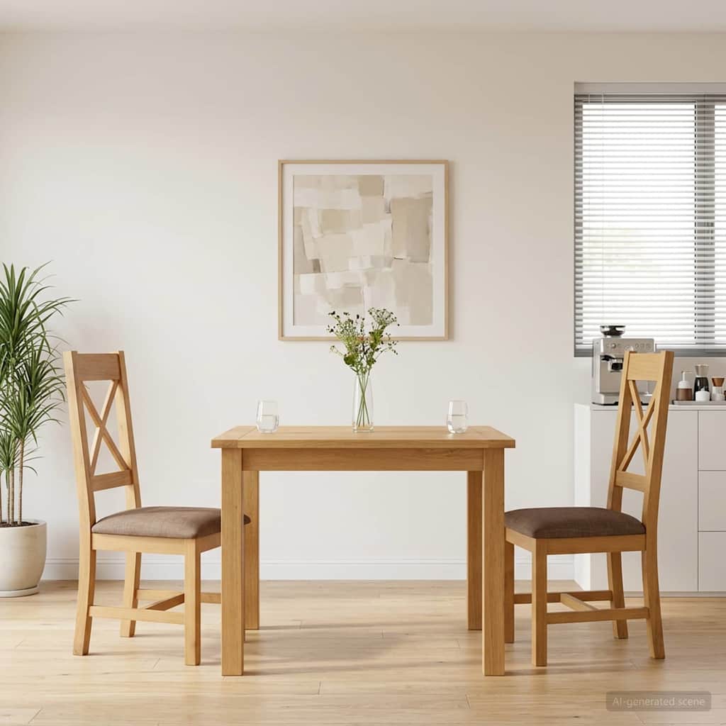 Spisestuestol 2 pcs Massivt Eg Træ Grå 45 x 54 x 105 cm