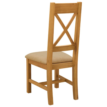 Spisestuestol 2 stk. Massivt Eg Træ Beige 45 x 54 x 105 cm