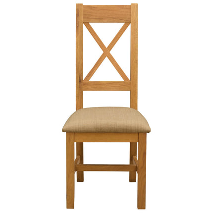 Spisestuestol 2 stk. Massivt Eg Træ Beige 45 x 54 x 105 cm