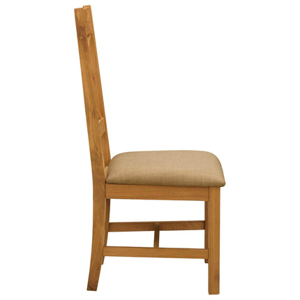 Spisestuestol 2 stk. Massivt Eg Træ Beige 45 x 54 x 105 cm