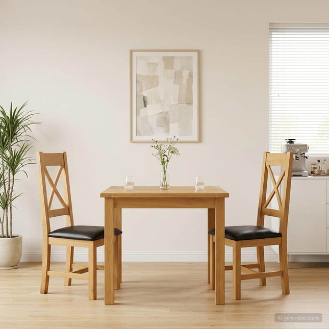 Spisestuestol 2 pcs Massivt Eg Træ Sort 45 x 54 x 105 cm