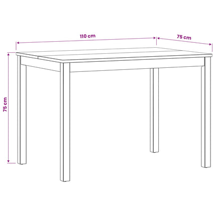 Spisebord 110 x 75 x 75 cm Massivt Eg Træ Naturfarvet