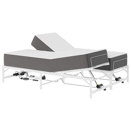 Elektrisk Justerbar Sengetramme Hvid 120 x 190 cm Stål