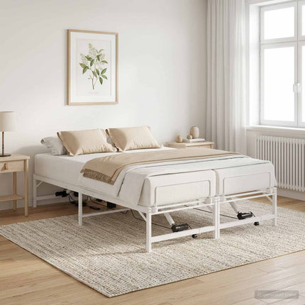 Elektrisk Justerbar Sengetramme Hvid 140 x 190 cm Stål