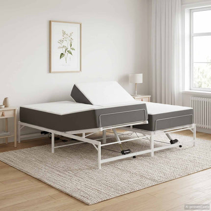 Elektrisk Justerbar Sengetramme Hvid 193 x 203 cm Stål
