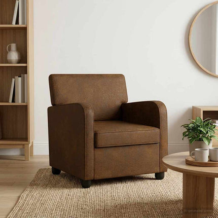 Lænestol Brun Faux Suede Læder