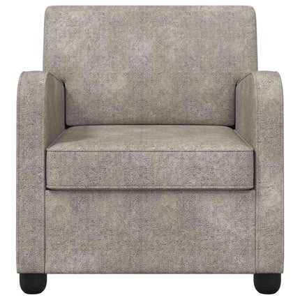 Lænestol Lysegrå Faux Suede Læder