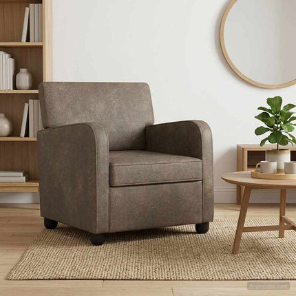 Lænestol Mørkegrå Faux Suede Læder