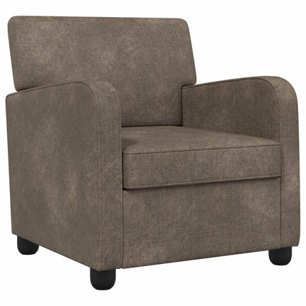 Lænestol Mørkegrå Faux Suede Læder