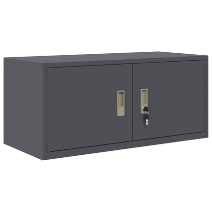 Opbevaringsskab 2 stk. Antracit 90 x 40 x 130 cm Stål Låses