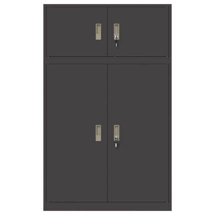 Opbevaringsskab 2 stk. Sort 90 x 40 x 145 cm Stål Låses