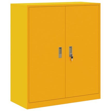 Opbevaringsskab 2 stk. Sennepsgul 90 x 40 x 145 cm Stål Låses