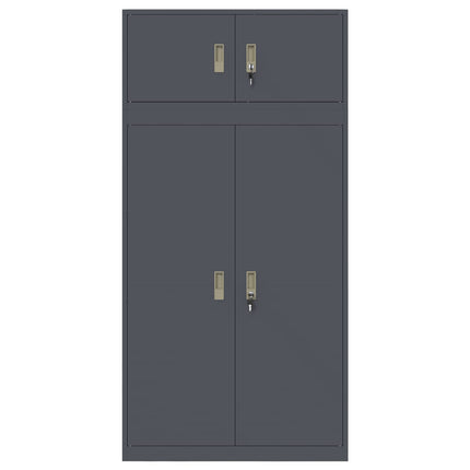 Opbevaringsskab 2 stk. Antracit 90 x 40 x 180 cm Stål Låses