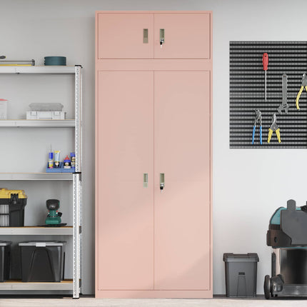 Opbevaringsskab 2 stk. Lyserød 90 x 40 x 220 cm Stål Låses