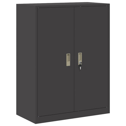 Opbevaringsskab 2 stk. Sort 80 x 40 x 145 cm Stål Låses
