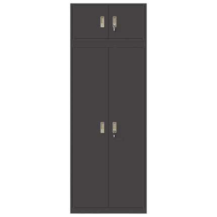 Opbevaringsskab 2 stk. Sort 80 x 40 x 220 cm Stål Låses