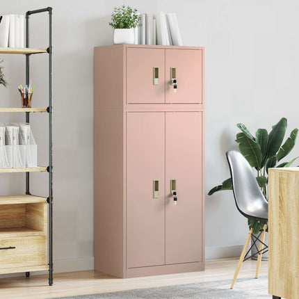 Opbevaringsskab 2 stk. Lyserød 60 x 40 x 145 cm Stål Låses