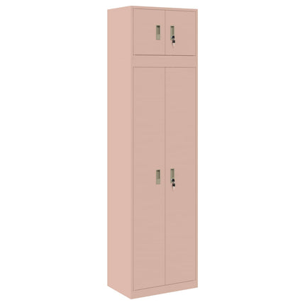 Opbevaringsskab 2 stk. Lyserød 60 x 40 x 220 cm Stål Låses