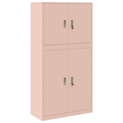 Opbevaringsskab 2 stk. Lyserød 90 x 40 x 175 cm Stål Låses