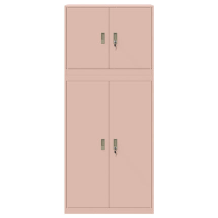 Opbevaringsskab 2 stk. Lyserød 90 x 40 x 210 cm Stål Låses