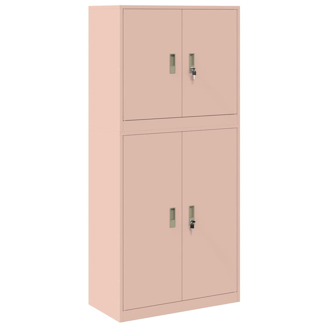 Opbevaringsskab 2 stk. Lyserød 80 x 40 x 175 cm Stål Låses