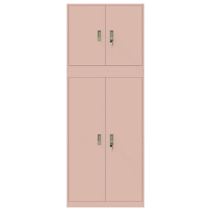 Opbevaringsskab 2 stk. Lyserød 80 x 40 x 210 cm Stål Låses