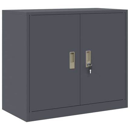 Opbevaringsskab 2 stk. Antracit 80 x 40 x 210 cm Stål Låses