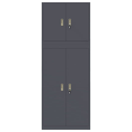 Opbevaringsskab 2 stk. Antracit 80 x 40 x 210 cm Stål Låses