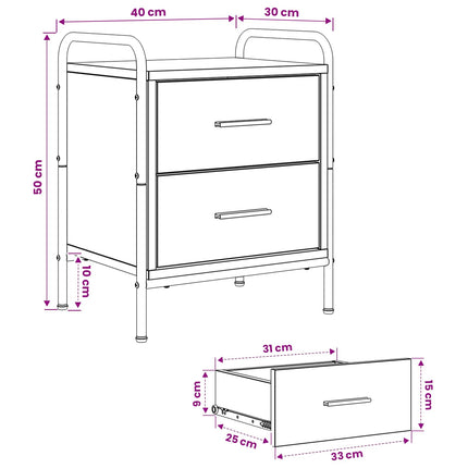 Natskab Sort eg 40 x 30 x 50 cm Konstrueret træ
