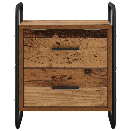 Hængende Natbord 2 stk. Gammelt træ 40 x 30 x 50 cm