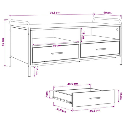 Sofabord Gammelt træ 99,5 x 49 x 46 cm Konstrueret træ