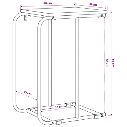Sidebord Gammelt træ 40 x 31 x 55 cm Konstrueret træ