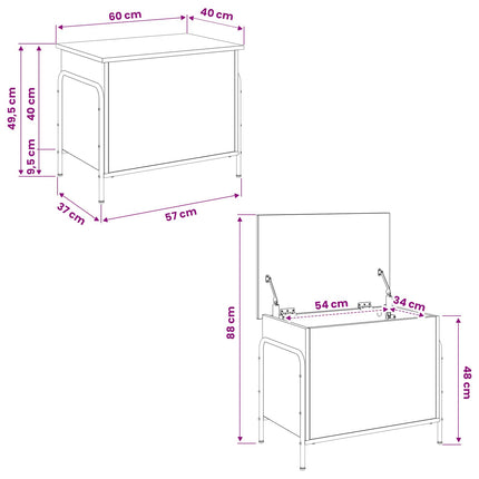 Opbevaringskasse Røget eg 80 x 40 x 49,5 cm Konstrueret træ