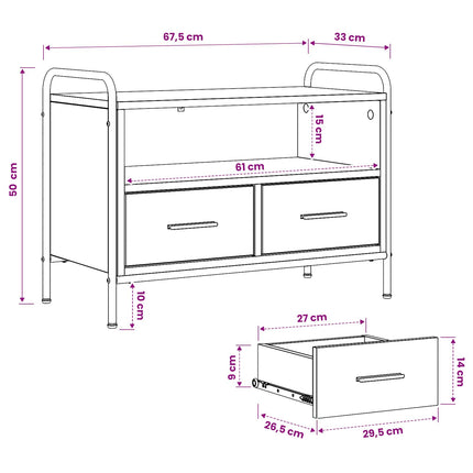 TV-skab 67,5 x 33 x 50 cm Røget eg Konstrueret træ