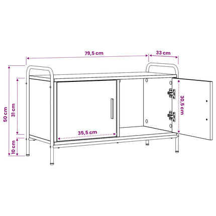 TV-skab 79,5 x 33 x 50 cm Sonoma-eg Konstrueret træ