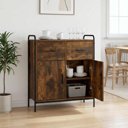 Sideboard Røget eg 97 x 33 x 81 cm Konstrueret træ