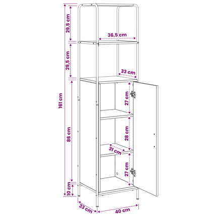Highboard Gammelt træ 40 x 33 x 161 cm Konstrueret træ